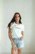 Iowa Brodny Beaded Cuffed Tee